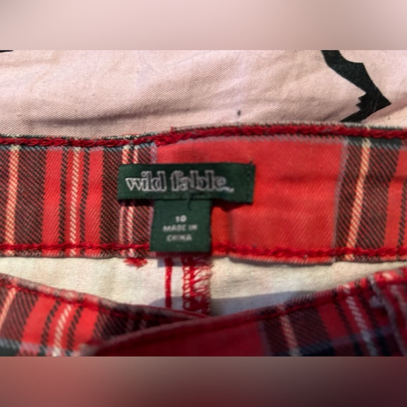 Tartan plaid stretch jeans pants hella nice to patch zip punk diy sz 10 - Picture 4 of 6